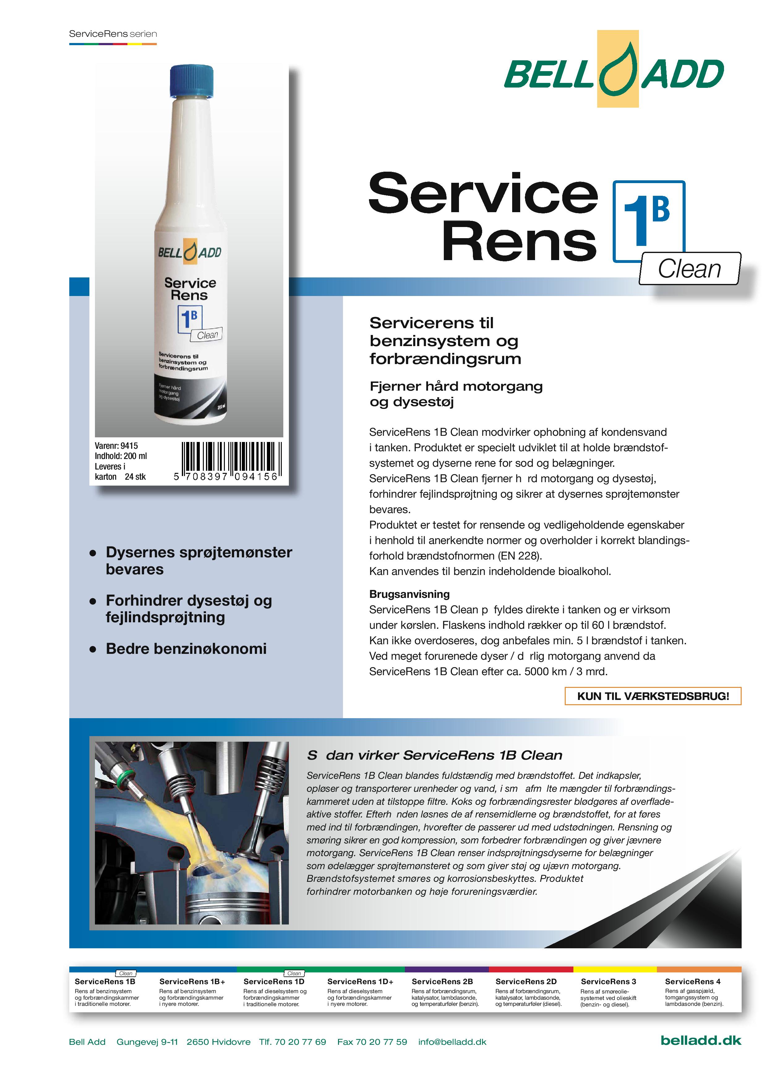 Instruktion Bell add servicerens 1b Clean